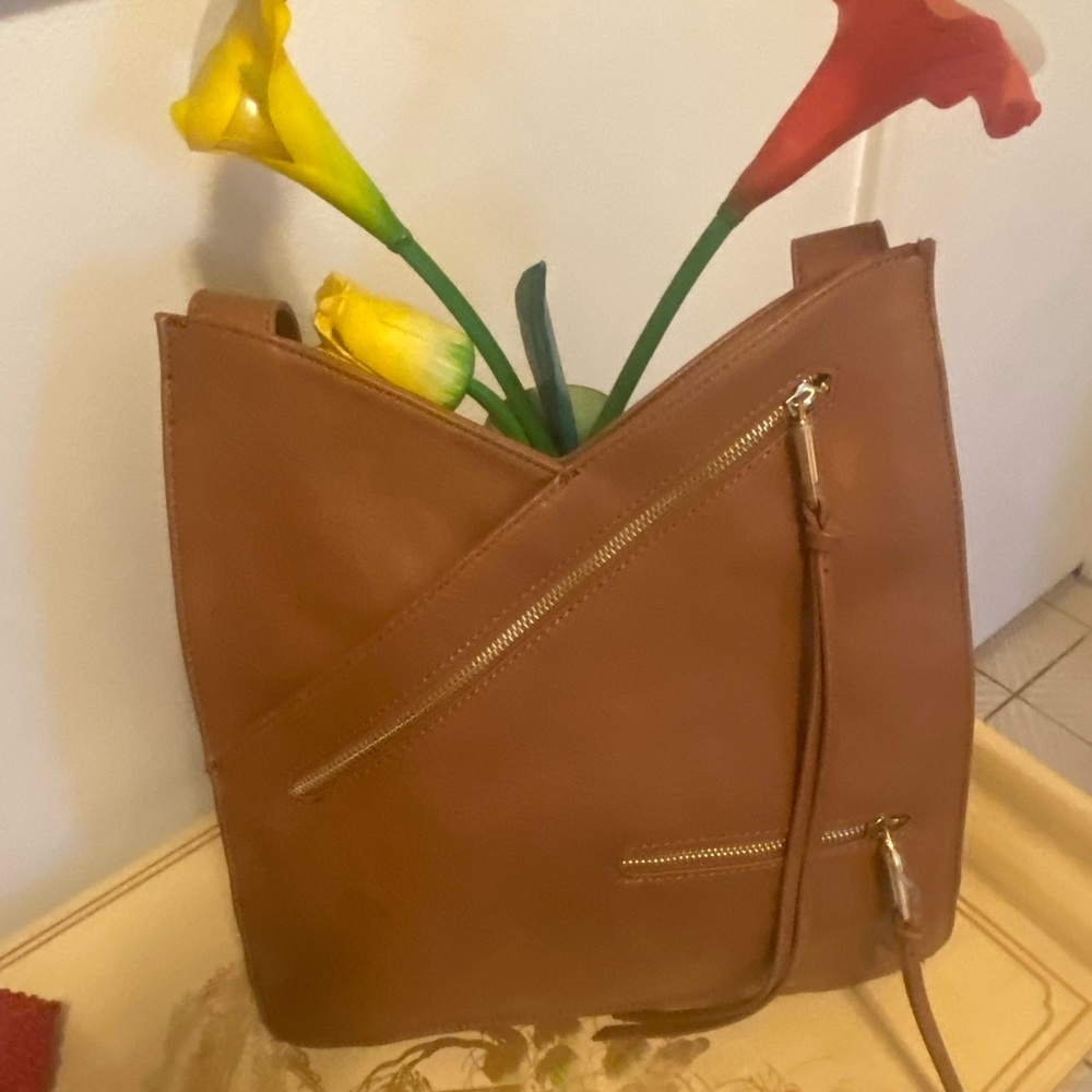 ❌❌ SOLD ❌❌ Joe's Jeans Faux Leather Rust Brown Crossbody Messenger Bag Purse - Picture 4 of 16